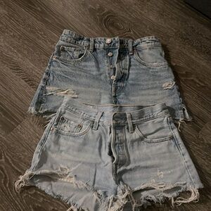 Ripped Zara and Levi shorts